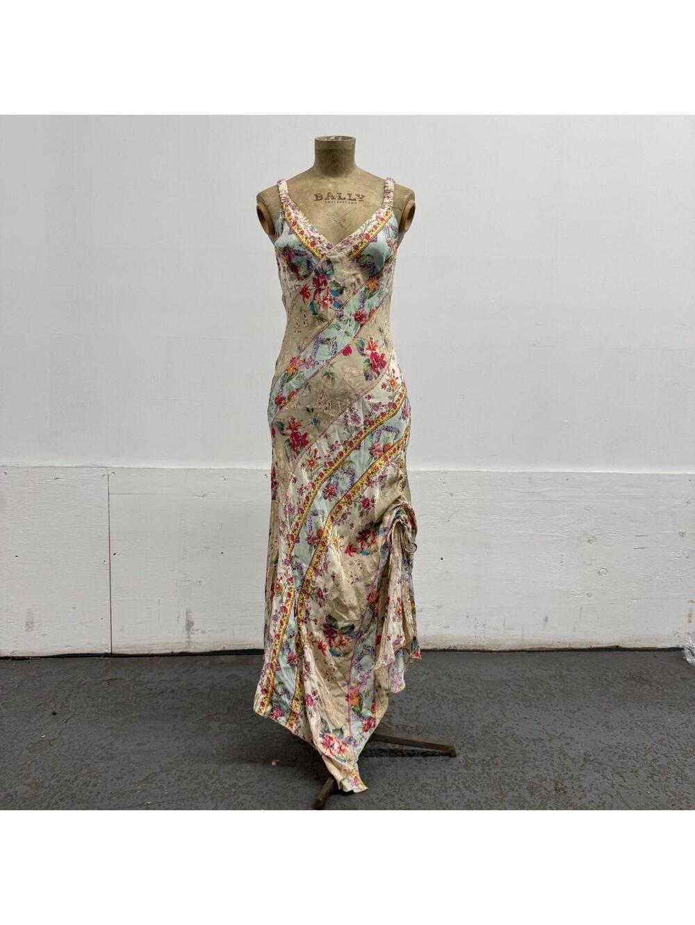 Vintage Y2K Derhy Pastoral Patchwork Asymmetric Maxi Dress